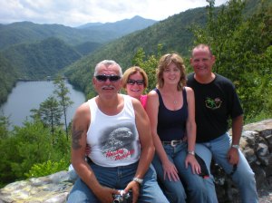Rick, Janet, Julie and Tom at the Tail of the Dragon Overlook
