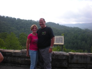 Tom and Janet at the Grassy Gap overlook  on Cherohala Skyway